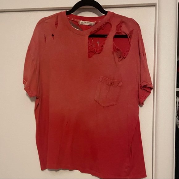 Free people lucky distressed tee red - Picture 4 of 6